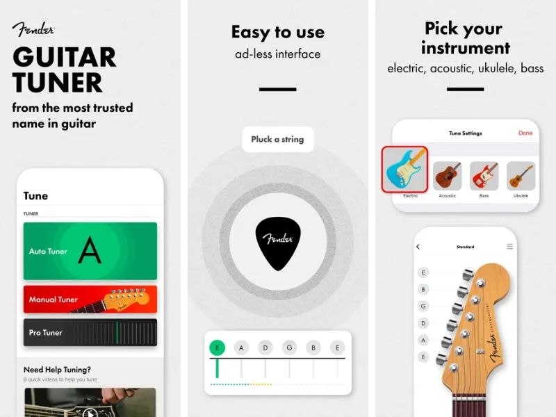 App chỉnh dây đàn guitar - Fender Tune: Guitar Tuner