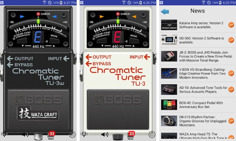 App chỉnh dây đàn guitar - BOSS Tuner