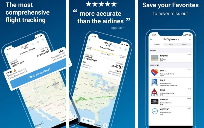 App theo dõi chuyến bay - FlightAware