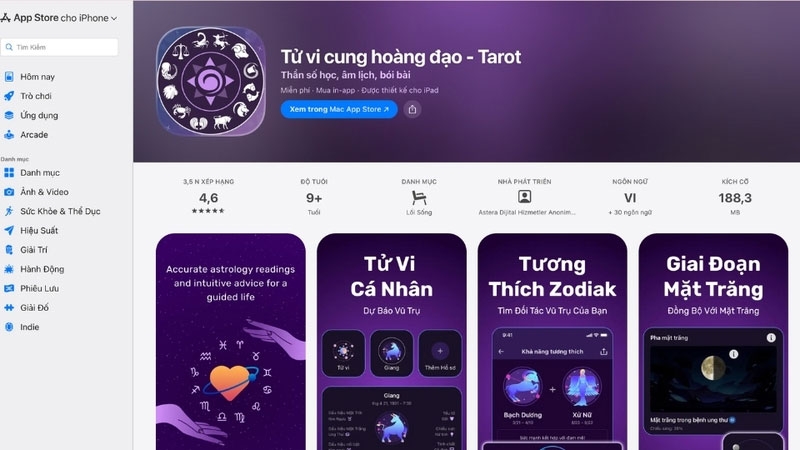 App xem tử vi hình 5
