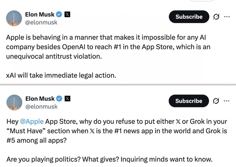 Apple phủ nhận cáo buộc thiên vị OpenAI của Elon Musk