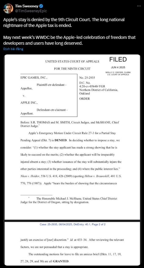 Apple thua kiện, buộc phải ngừng thu phí với thanh toán ngoài App Store