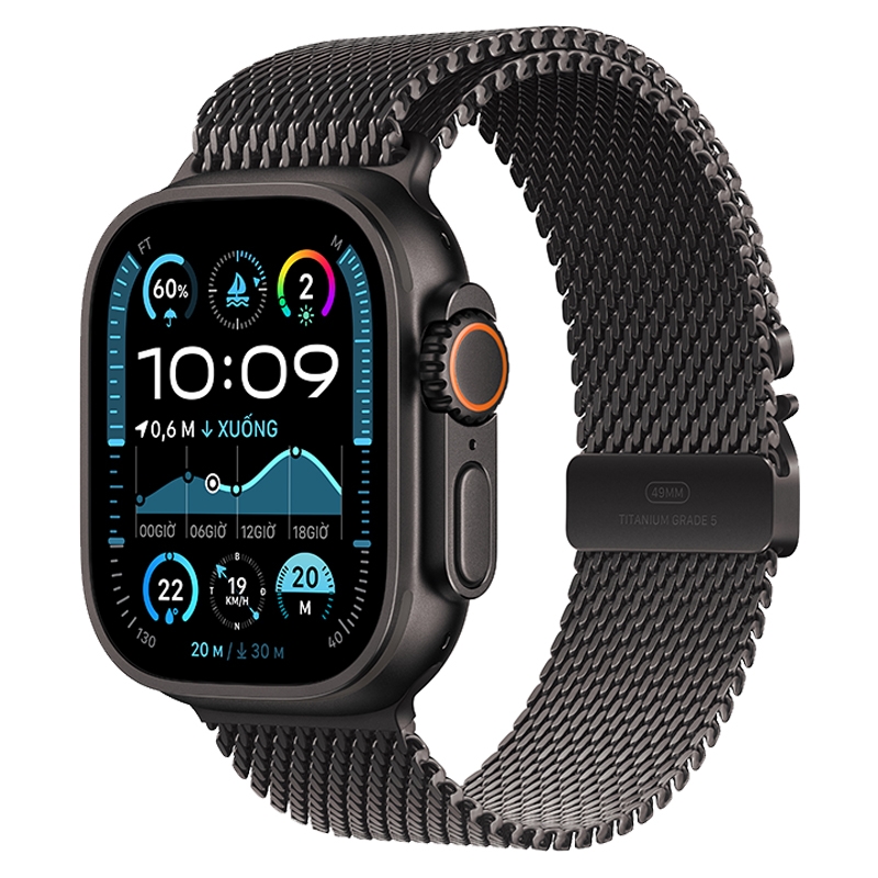 Apple Watch Ultra 2 2024 Gps + Cellular 49Mm Viền Titan Đen Dây Milanese S