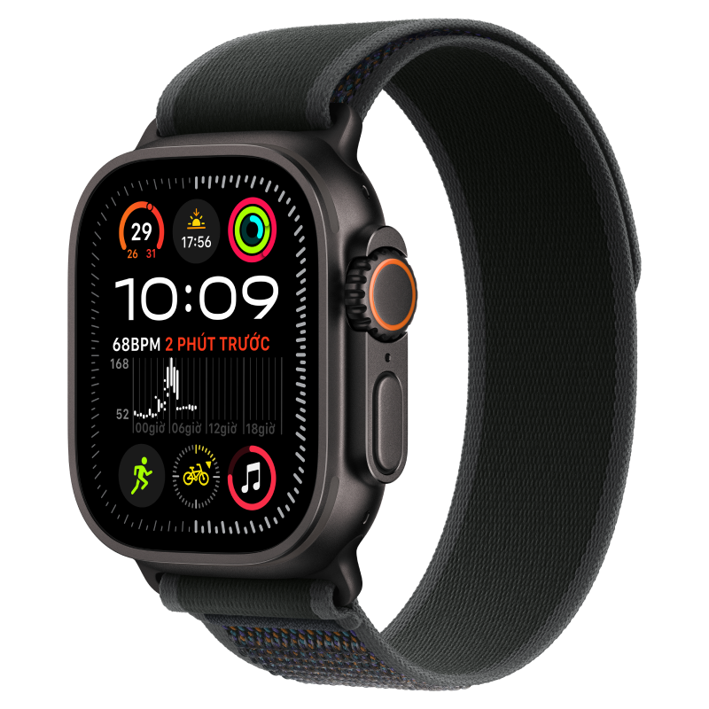 Apple Watch Ultra 2 Gps + Cellular 49Mm Viền Titanium Đen Dây Đeo Trail M/L