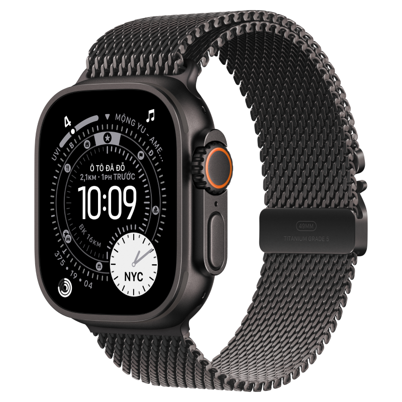 Apple Watch Ultra 3 GPS + Cellular 49mm Viền titan Dây quấn Milan Titan