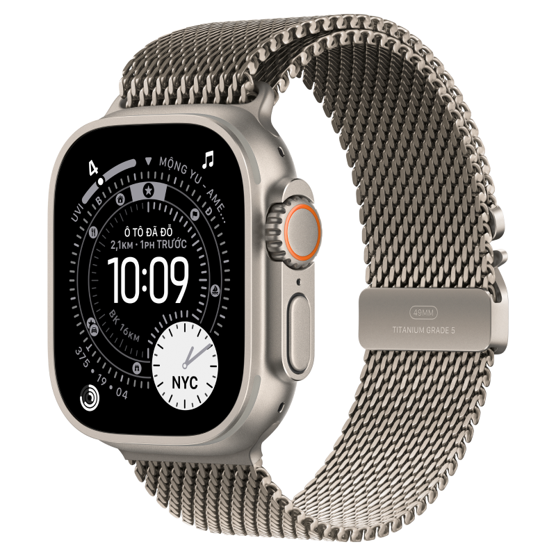 Apple Watch Ultra 3 GPS + Cellular 49mm Viền titan Dây quấn Milan Titan