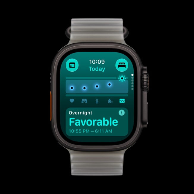 Ứng dụng Sinh Hiệu trên Apple Watch Ultra 4 cho phép theo dõi và đối chiếu các chỉ số sức khỏe ban ngày với dữ liệu thu thập qua đêm. (Nguồn ảnh: Apple)