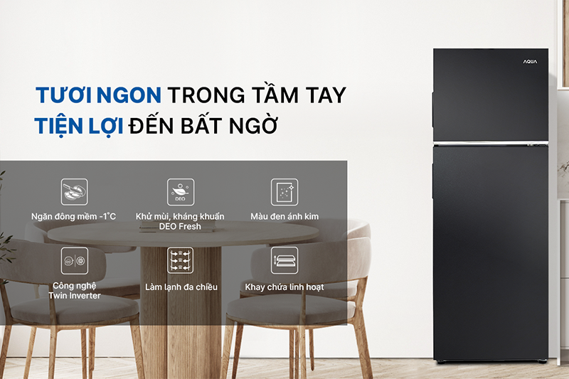 Aqua Inverter 236 lít AQR-T260FA(FB) (hình 1)