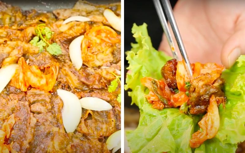 Ba chỉ bò nướng sa tế