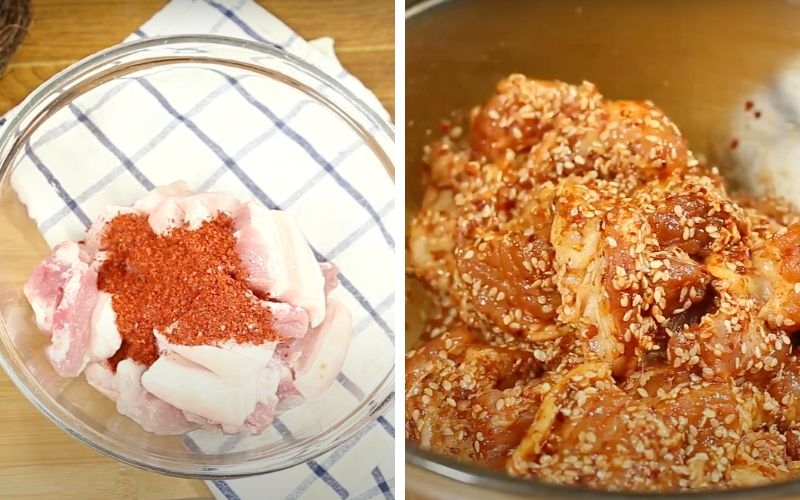 Ướp thịt ba chỉ làm ba chỉ chiên vừng