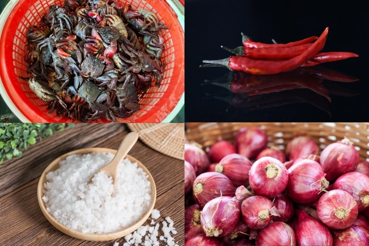 Nguyên liệu làm món ba khía rang muối