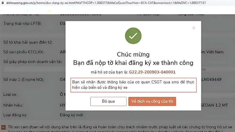 Bấm biển số xe online trên VNeID (hình 7)