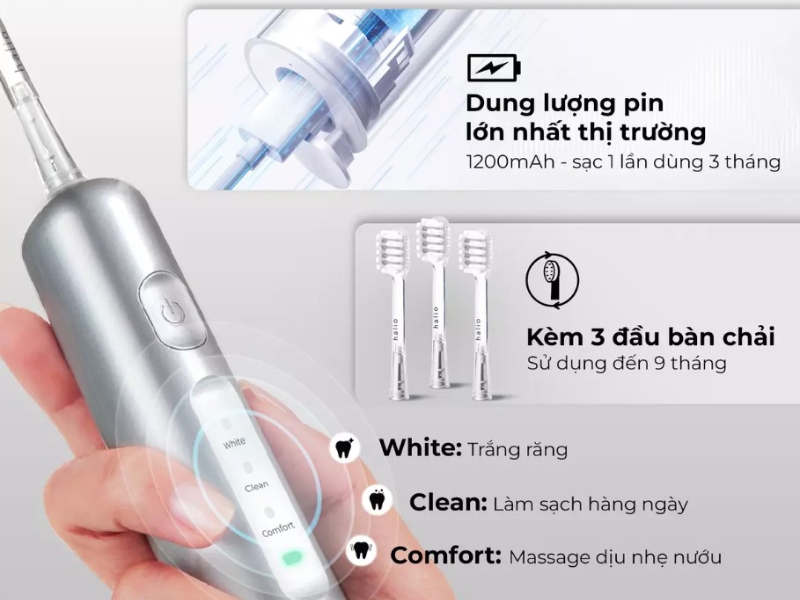 Bàn chải điện Halio Wave Sonic - hình 6