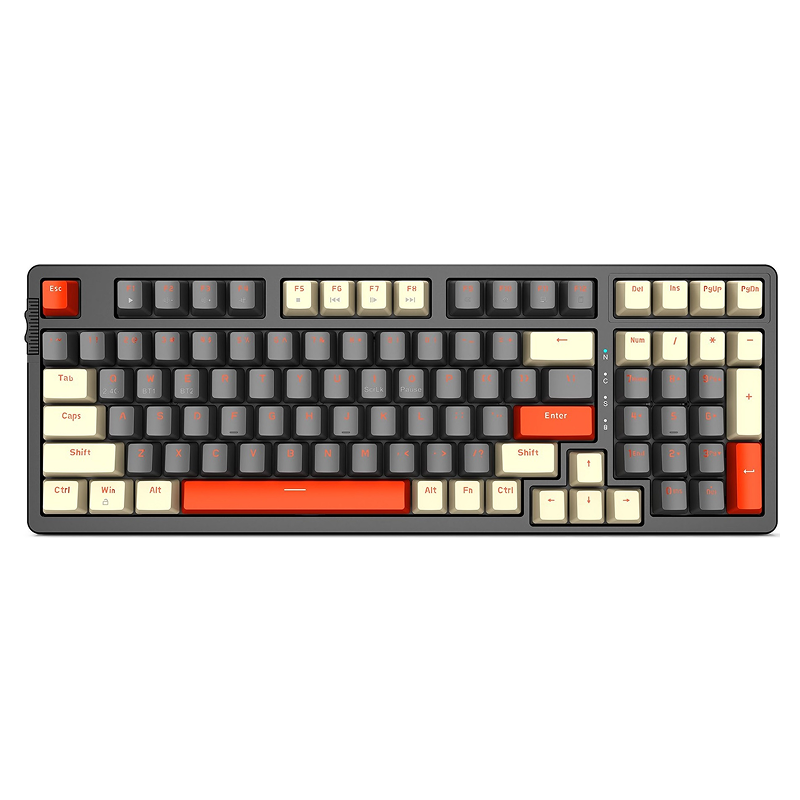 Bàn phím cơ không dây EDRA EK398L Beta xám trắng Red switch