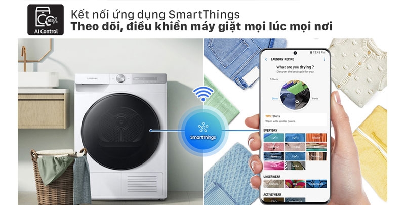 Bảng điều khiển AI Control trên máy sấy quần áo hình 5