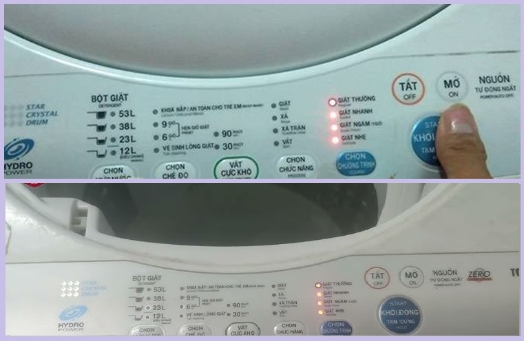 bảng mã lỗi nháy đèn máy giặt Toshiba 4