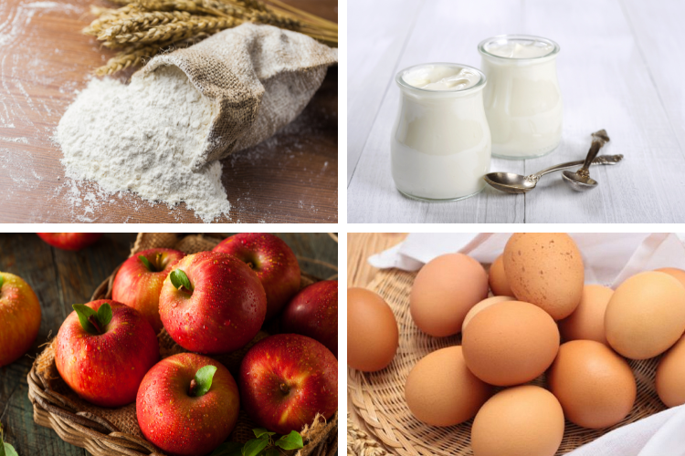 bánh bông lan sữa chua táo bằng nồi chiên không dầu hình 2