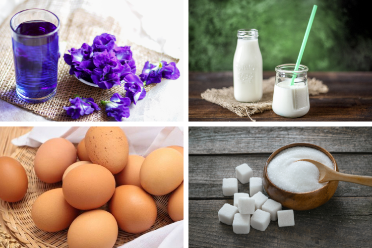 Bánh flan hoa đậu biếc hình 2