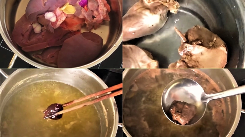 luoc gan heo tim heo