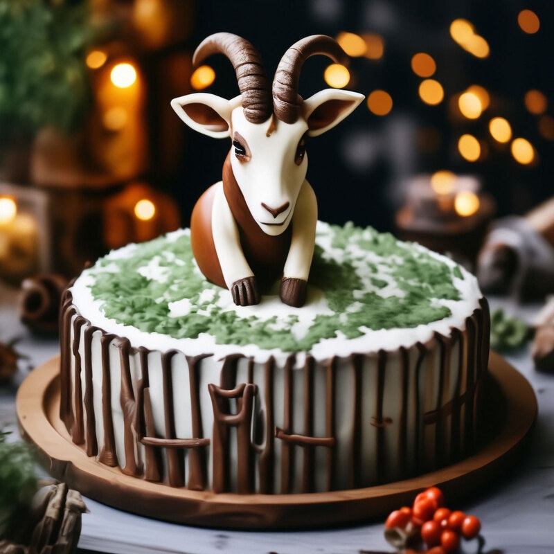 Bánh kem hình con dê ảnh 24