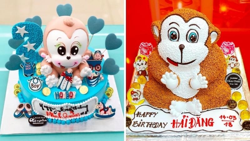 bánh kem hình con khỉ 5