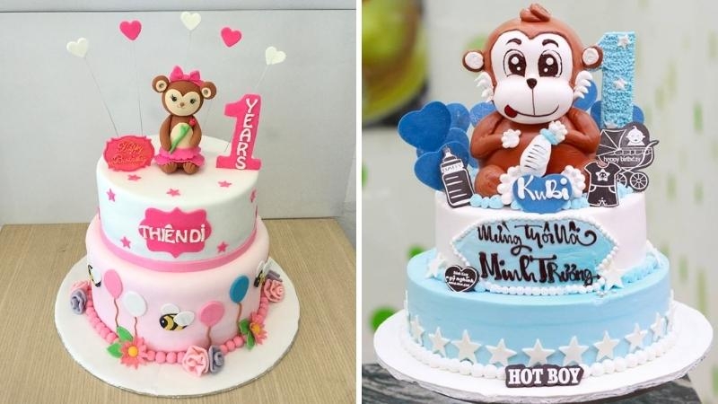 bánh kem hình con khỉ 7