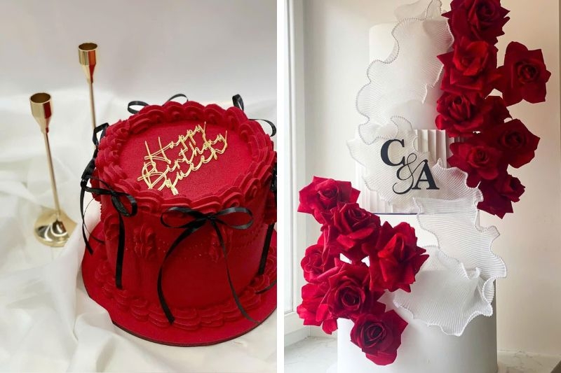 Bánh kem hoa hồng đỏ ảnh 11
