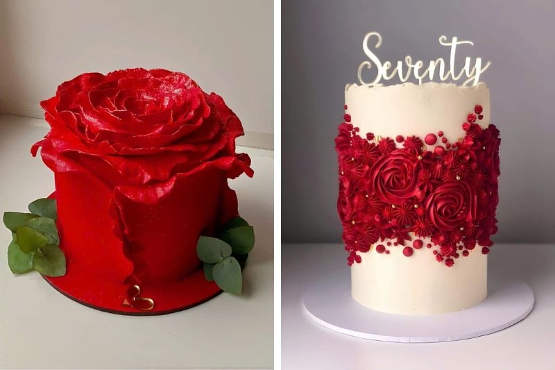 Bánh kem hoa hồng đỏ ảnh 13