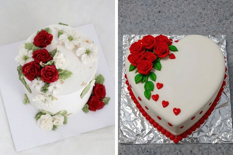 Bánh kem hoa hồng đỏ ảnh 3