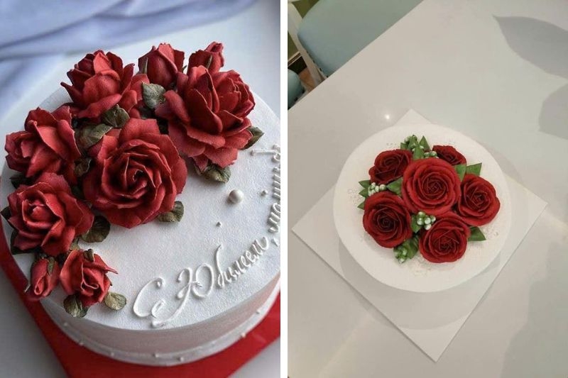 Bánh kem hoa hồng đỏ ảnh 4