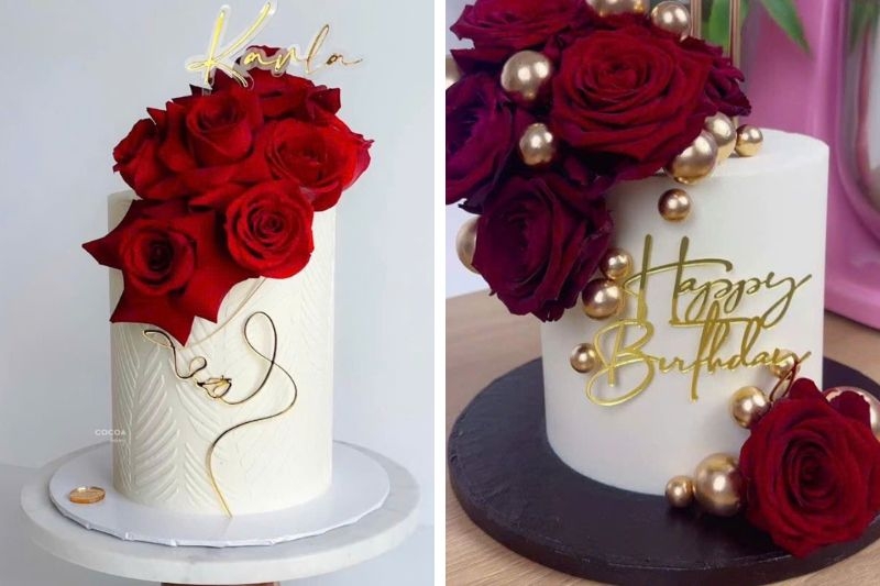 Bánh kem hoa hồng đỏ ảnh 8