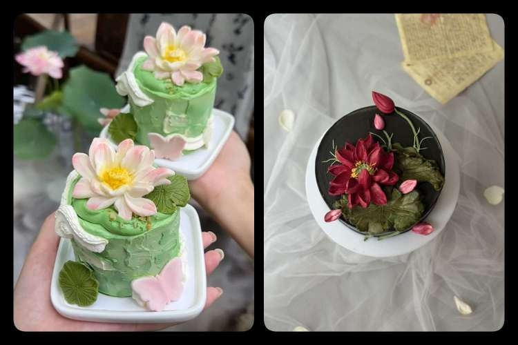 bánh kem hoa sen ảnh 13