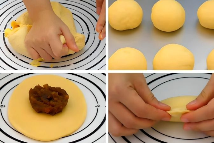 bánh mì nhân mật ong bằng chảo 4