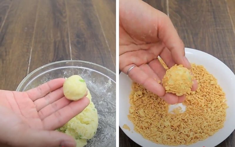 Tạo hình bánh và áo mì tôm