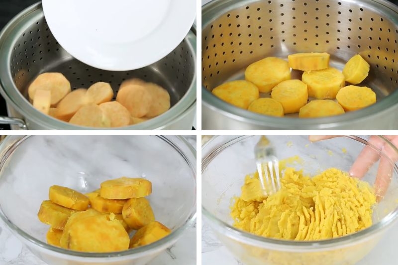 Bánh mochi khoai lang hoa đậu biếc ảnh 3