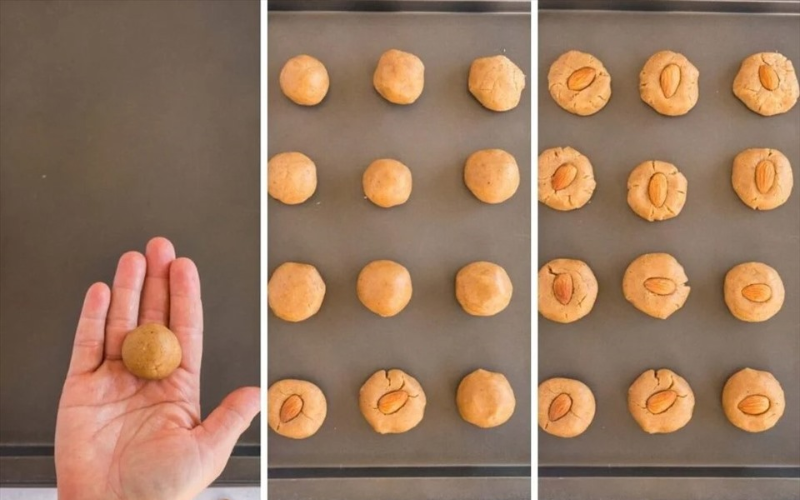 các bước hoàn thiện bánh quy hạnh nhân