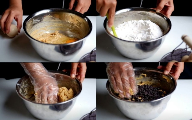 Trộn bột bánh quy