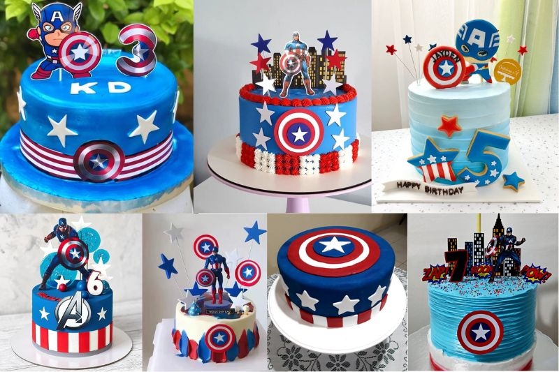 Bánh kem hình siêu nhân Captain America