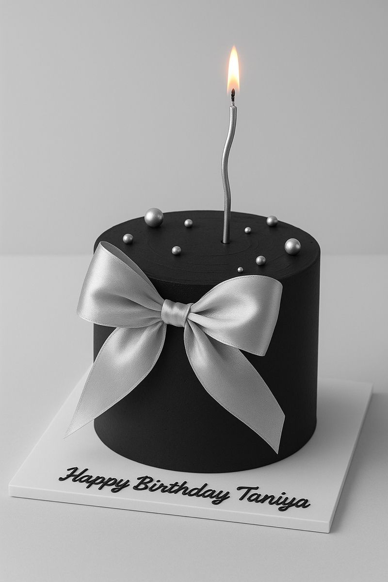 bánh sinh nhật màu đen trắng hình 13