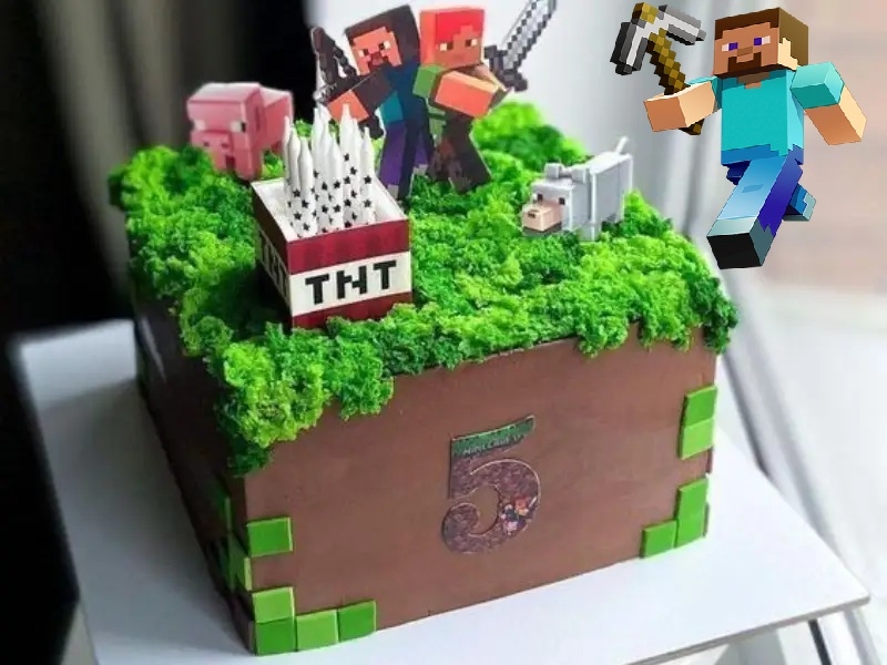 Bánh sinh nhật Minecraft 1