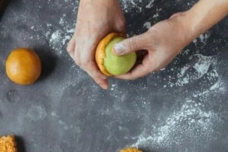 Cách làm bánh trung thu nướng nhân trà xanh 4