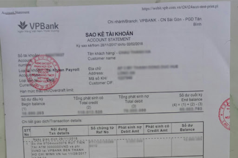 Bank Statement là gì? (hình 3)