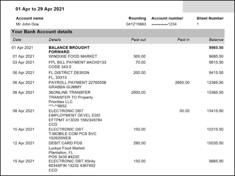Bank Statement là gì? (hình 6)