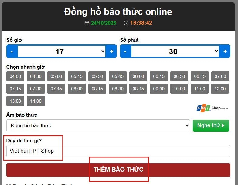 báo thức online trên máy tính (ảnh 8)