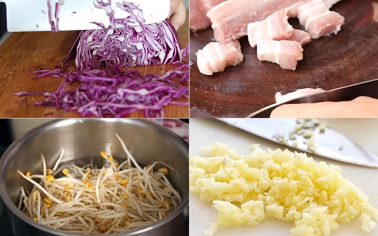 Bắp cải tím xào thịt ba chỉ (Hình 2)