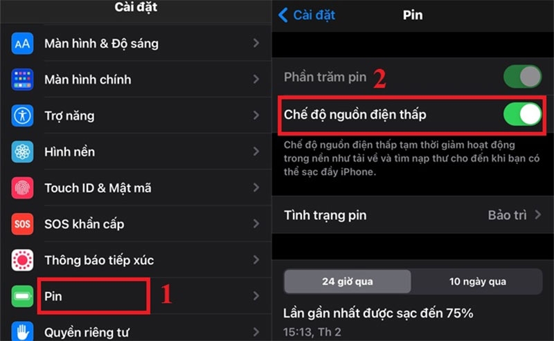 Bật chế độ tiết kiệm pin trên iPhone 6s hình 4