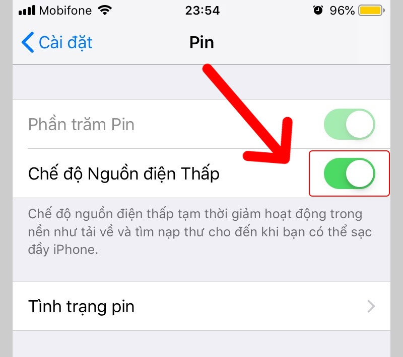 Bật chế độ tiết kiệm pin trên iPhone X hình 4