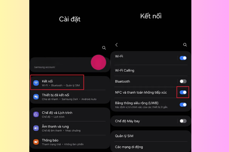 bật nfc trên samsung a12 5