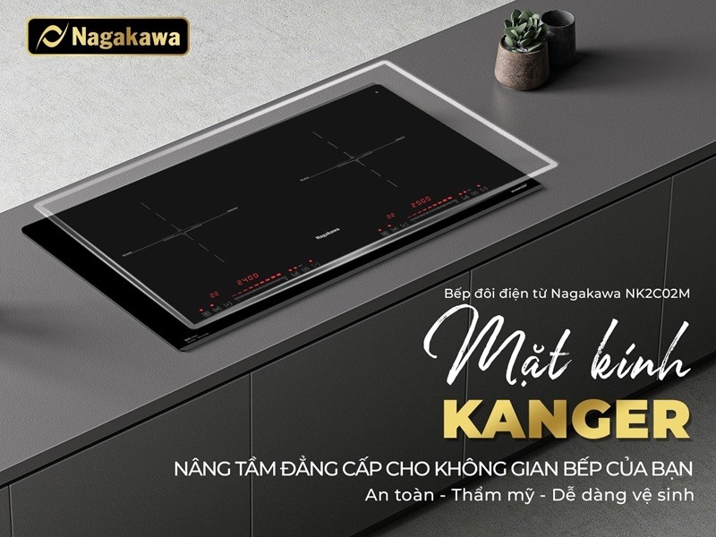 Bếp điện từ đôi Nagakawa NK2C02M nâng tầm sang trọng cho căn bếp