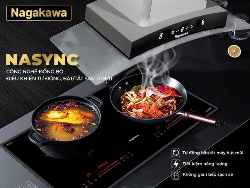 Bếp điện từ đôi Nagakawa NK2C06MS (hình 2)